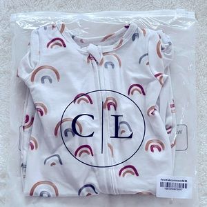 Caden Lane - brand new w tags, in original packaging. NEWBORN rainbow footie PJs